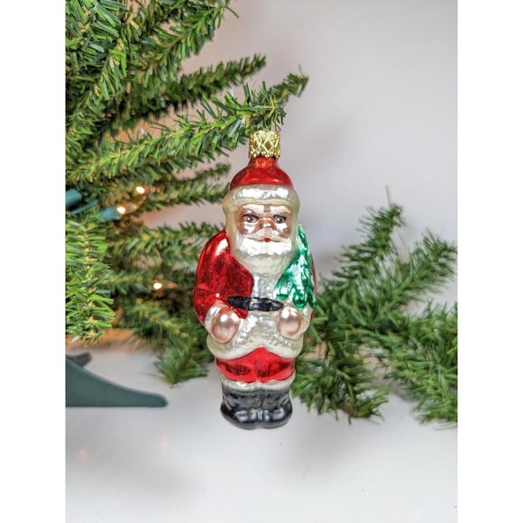 Santa with Tree Retired Old World Christmas Inge Glas Ornament - Picture 2 of 5